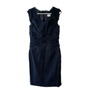 White House Black Market Womens Sheath Dress Ruched Sleeveless V Neck Classic